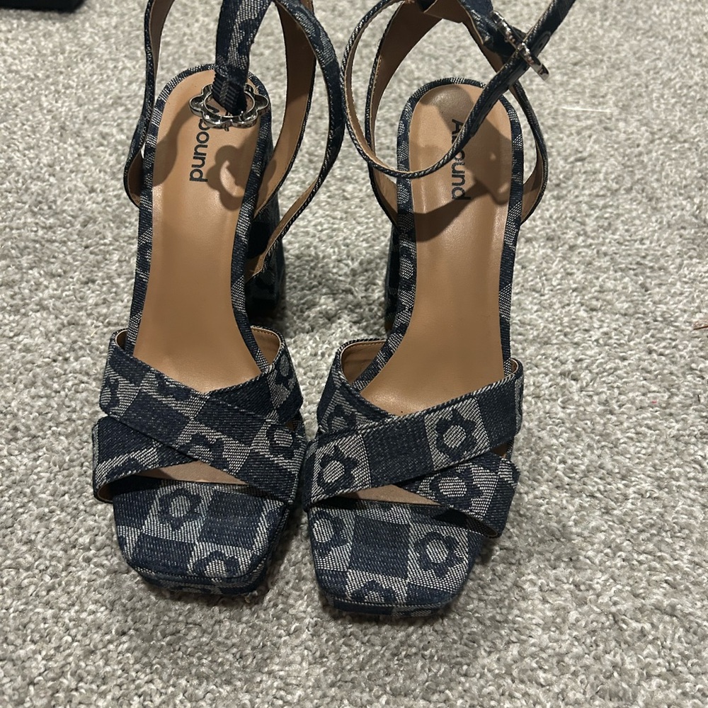 Abound Denim Patterned Platform Heels - image 7